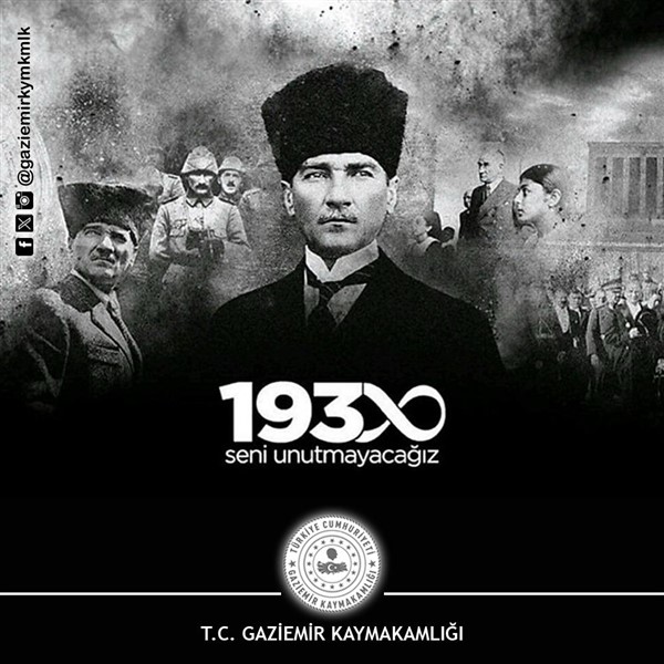 Gazi Mustafa Kemal ATATÜRK'ü ebediyete irtihalinin 85. Yıl dönümünde rahmet, minnet ve şükranla anıyoruz. 